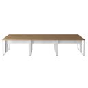 Ver imagem 4 de Mesa Trabalho Escritório 6 Pessoas 360cm Pé Metal F5 Office Cor:macadâmia com Branco
