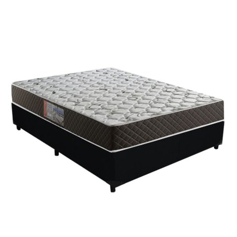 Cama Box Casal Colchão Mola Bonnel Belos Sonhos + Box Suede 60x138x188:preto