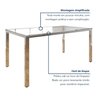 Conjunto Mesa de Jantar Retangular Tampo de Vidro 160cm X 75cm com 6 Cadeiras Lodelô - 11