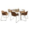 Conjunto Mesa de Jantar Retangular Tampo de Vidro 160cm X 75cm com 6 Cadeiras Lodelô - 2