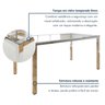 Conjunto Mesa de Jantar Retangular Tampo de Vidro 160cm X 75cm com 6 Cadeiras Lodelô - 15