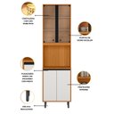 Ver imagem 4 de Cristaleira com LED 4 Portas 60cm Ravena Poliman Móveis