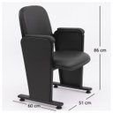 Ver imagem 6 de Poltrona Auditório Rebatível 04 Lugares – Linha Premium - Corino Preto - 38104