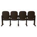 Ver imagem 3 de Poltrona Auditório Rebatível 04 Lugares – Linha Premium - Corino Preto - 38104