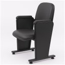 Ver imagem 2 de Poltrona Auditório Rebatível 04 Lugares – Linha Premium - Corino Preto - 38104