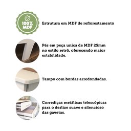 Cômoda Infantil 1 Porta com Janela 4 Gavetas em MDF Kakau Retrô  - 13