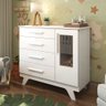 Cômoda Infantil 1 Porta com Janela 4 Gavetas 119cm 100% MDF Kakau Retrô Espresso Móveis - 2