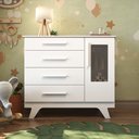 Ver imagem 3 de Cômoda Infantil 1 Porta com Janela 4 Gavetas 119cm 100% MDF Kakau Retrô Espresso Móveis