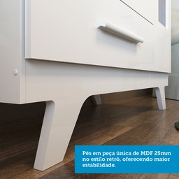 Cômoda Infantil 1 Porta com Janela 4 Gavetas em MDF Kakau Retrô  - 10