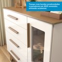 Ver mais imagens de Cômoda Infantil 1 Porta com Janela 4 Gavetas 119cm 100% MDF Kakau Retrô Espresso Móveis