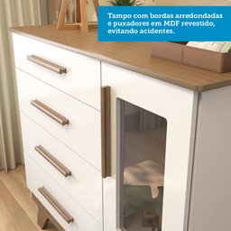 Cômoda Infantil 1 Porta com Janela 4 Gavetas em MDF Kakau Retrô  - 8