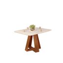 Ver imagem 1 de Mesa de Jantar Kiara Tampo Chanfrado Curvo Freijó com Quartzo