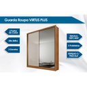 Ver imagem 2 de Guarda Roupa Solteiro 2 Portas de Correr e 3 Gavetas C/espelho Thor Plus Branco - Novo Horizonte
