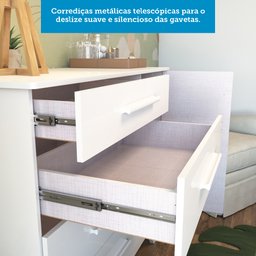 Cômoda Infantil 1 Porta 4 Gavetas em MDF Kakau Retrô  - 10