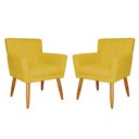Ver imagem 1 de Kit 2 Poltronas Decorativa para Sala Recepção Cecília Veludo Mostarda - Lm Decor