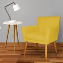 Ver imagem 2 de Kit 2 Poltronas Decorativa para Sala Recepção Cecília Veludo Mostarda - Lm Decor