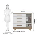 Ver imagem 3 de Cômoda Infantil 1 Porta 4 Gavetas 119cm 100% MDF Kakau Retrô Espresso Móveis