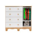 Ver imagem 3 de Cômoda Infantil Bolinha 1 Porta e 4 Gavetas Branco Brilho/amêndoa - Peroba