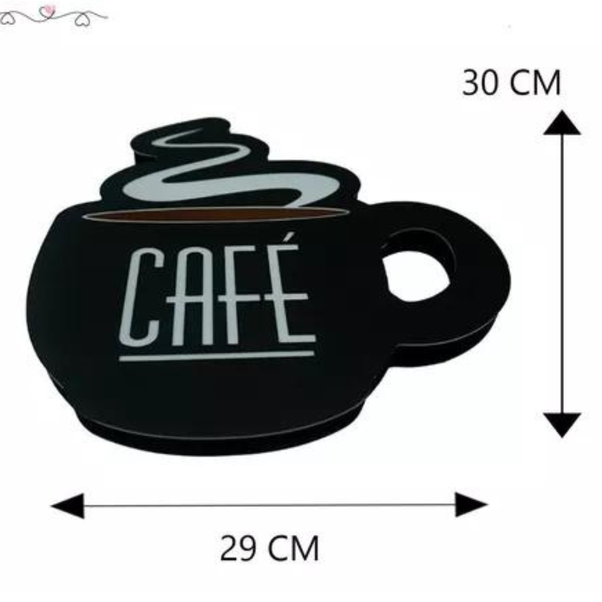 Café Placa Luminosa Led - Cantinho do Café - Xicara de Café - 30cm - Bivolt - 3