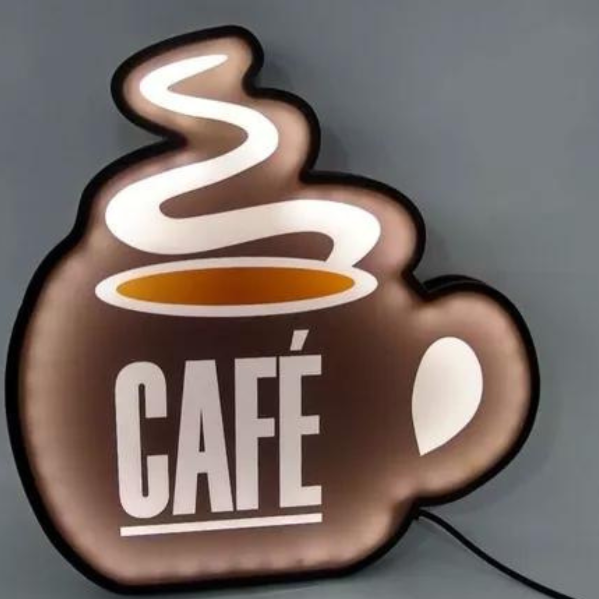 Café Placa Luminosa Led - Cantinho do Café - Xicara de Café - 30cm - Bivolt - 4