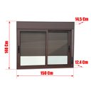 Ver imagem 2 de Janela Alumínio Elite 2F.Móv.c/Pers.Integ.140 x 150 V.Liso Marrom Corten Brimak