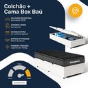 Ver imagem 4 de Cama Box Baú com Colchão Ortobom de Espuma Pillow Top Confort Black Solteiro 88cm