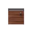 Ver imagem 3 de Gaveteiro Suspenso 33cm x 40cm 2 Gavetas com Chave para Mesa Escrivaninha de Escritório Corporate Marrom/Nogal/Preto