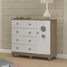 Cômoda Infantil 1 Porta com Janela 4 Gavetas em MDF Bolinha Móveis Peroba - 1