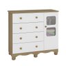 Cômoda Infantil 95cm 1 Porta com Janela e 4 Gavetas Mimo 100% MDF Espresso Móveis - 2