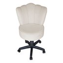 Ver imagem 2 de Cadeira Mocho Pétala Giratória para Estética Consultório Veludo Bege Bz Home Decor