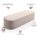 Ver imagem 3 de Cabeceira Cama Box Casal 140cm Lanna com Puff Recamier Doha W01 Suede Bege - Lyam Decor