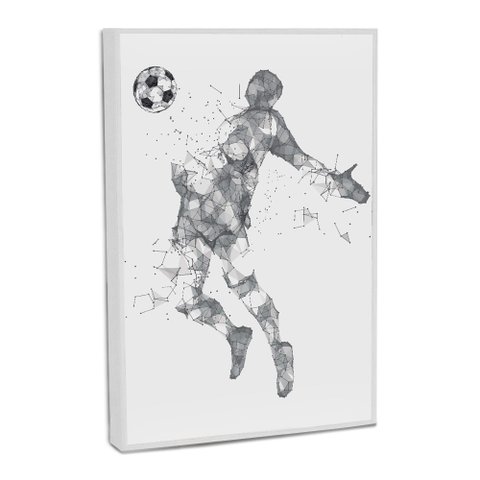Quadro Decorativo Football Minimalista com Moldura Filete