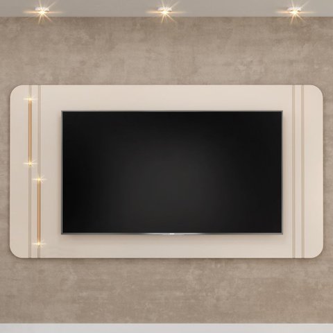 Painel para TV 75 pol com LED Orgânico Harper D05 Off White - Lyam Decor