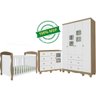 Quarto Bebê Completo Berço Americano Marquesa 3 em 1 Guarda Roupa 4 Portas Cômoda Uli 100% Mdf M - 2