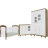 Quarto Bebê Completo Berço Americano Marquesa 3 em 1 Guarda Roupa 4 Portas Cômoda Uli 100% Mdf M - 1
