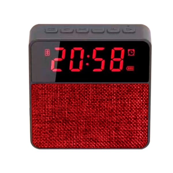 Rádio Relógio MP3 Player Despertador FM USB Microusb Red - 1
