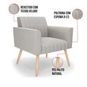 Ver imagem 6 de Kit 2 Poltronas Viena Gomada Veludo Pés Palito Natural - D’RossiCinza