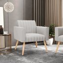 Ver imagem 2 de Kit 2 Poltronas Viena Gomada Veludo Pés Palito Natural - D’RossiCinza