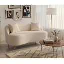 Ver imagem 2 de Sofá Anatômico Feijão Curvo Decorativo para Sala ou Escritório-boucle Bege