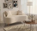 Ver imagem 2 de Sofá Anatômico Feijão Curvo Decorativo para Sala ou Escritório-boucle Bege