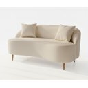 Ver imagem 3 de Sofá Anatômico Feijão Curvo Decorativo para Sala ou Escritório-boucle Bege