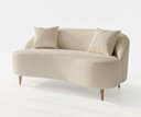 Ver imagem 3 de Sofá Anatômico Feijão Curvo Decorativo para Sala ou Escritório-boucle Bege