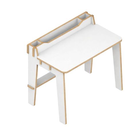 Mesa de Estudos com Nichos 60cm Mdf Compacta Infantil:branco