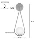 Ver imagem 2 de Arandela Luminária Gota Globo 12 Cm Moderno Prata Fosco Bf Decor Arandela Gota Globo 12