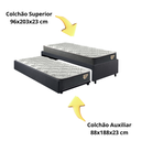 Ver imagem 7 de Bicama Box Solteirão em Linho Cinza 96x203 com Dois Colchões Adapto Molas Ensacadas Ecoflex