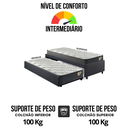 Ver imagem 6 de Bicama Box Solteirão em Linho Cinza 96x203 com Dois Colchões Adapto Molas Ensacadas Ecoflex