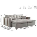 Ver imagem 3 de Sofa Cama e Reclinavel Lisboa 2,00m 03 Lugares Mola Ensacada Txr
