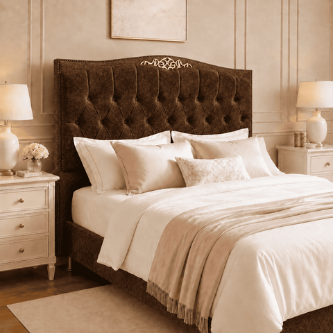 Cabeceira Cama Casal King Greta 195cm Estofada Calacata Design Clássico