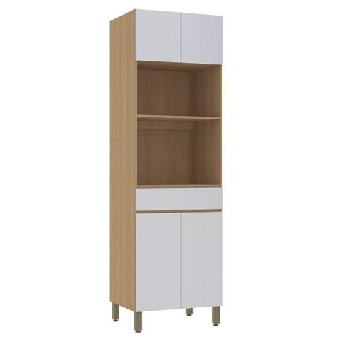 Paneleiro 70cm 4 Portas e 1 Gaveta com Espaço Torre Quente S Freijó-cinza Cristal