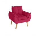 Ver imagem 1 de Kit 02 Poltrona/cadeira Decorativa Glamour Opala com Pés Quadrado Vermelho
